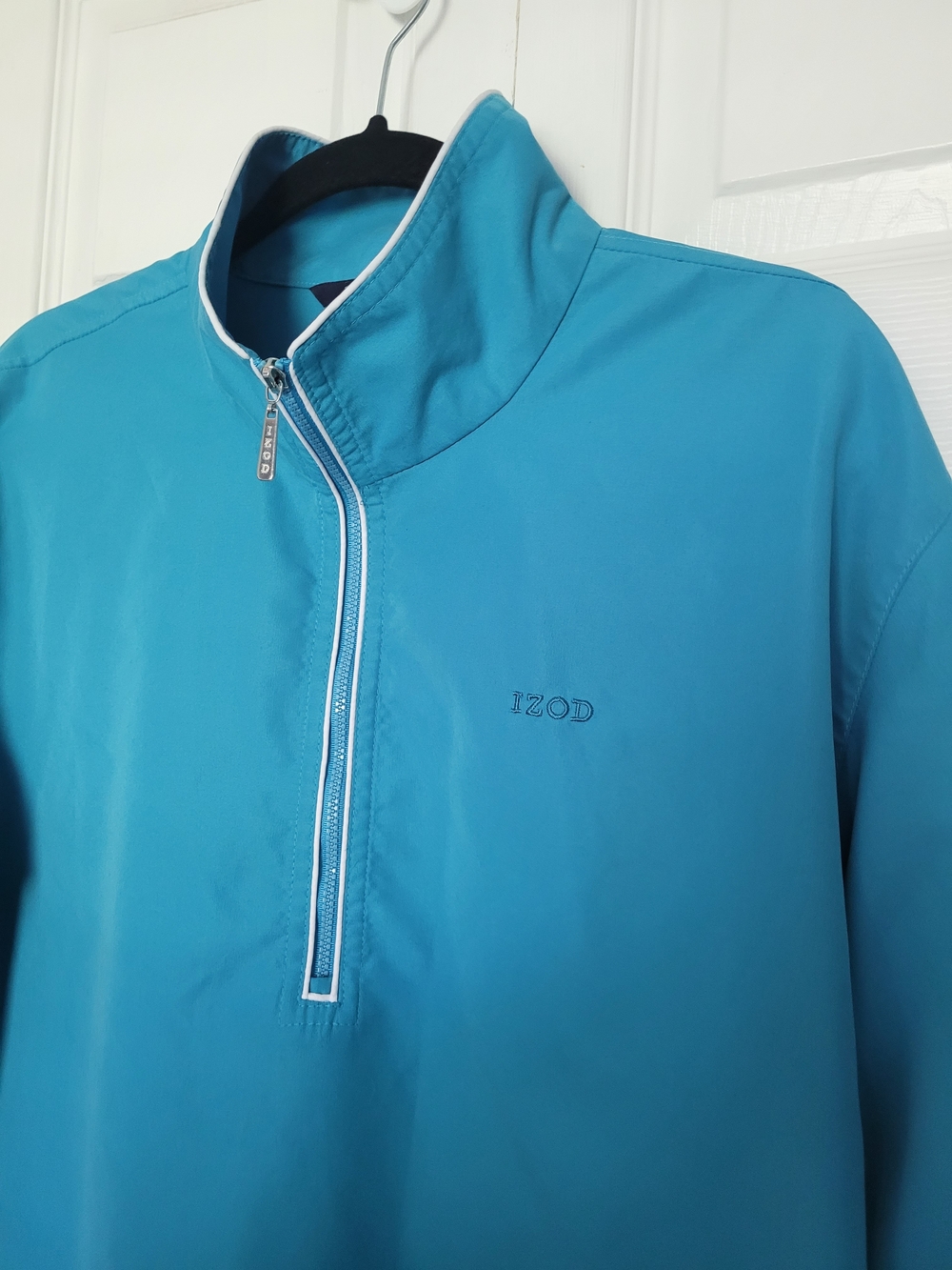 Women's Izod Turquoise Blue Pullover 3/4 Zip Lightweight  Jacket Size Large - Picture 2 of 15